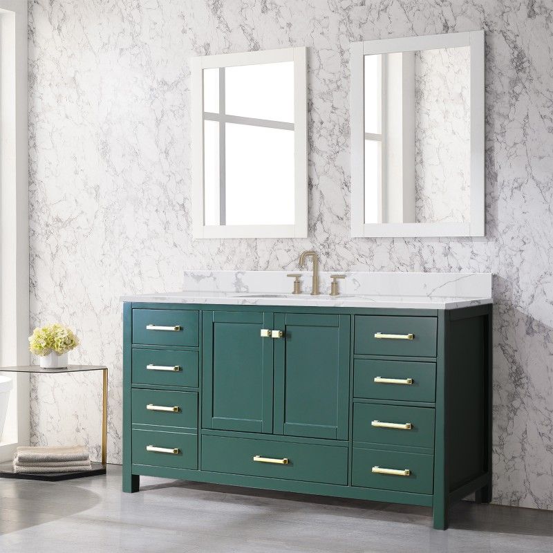 60 inch Green Single Sink Vanity Single sink bathroom vanity with white engineered wood top,All Products : American Fashion Style Bags On Sale