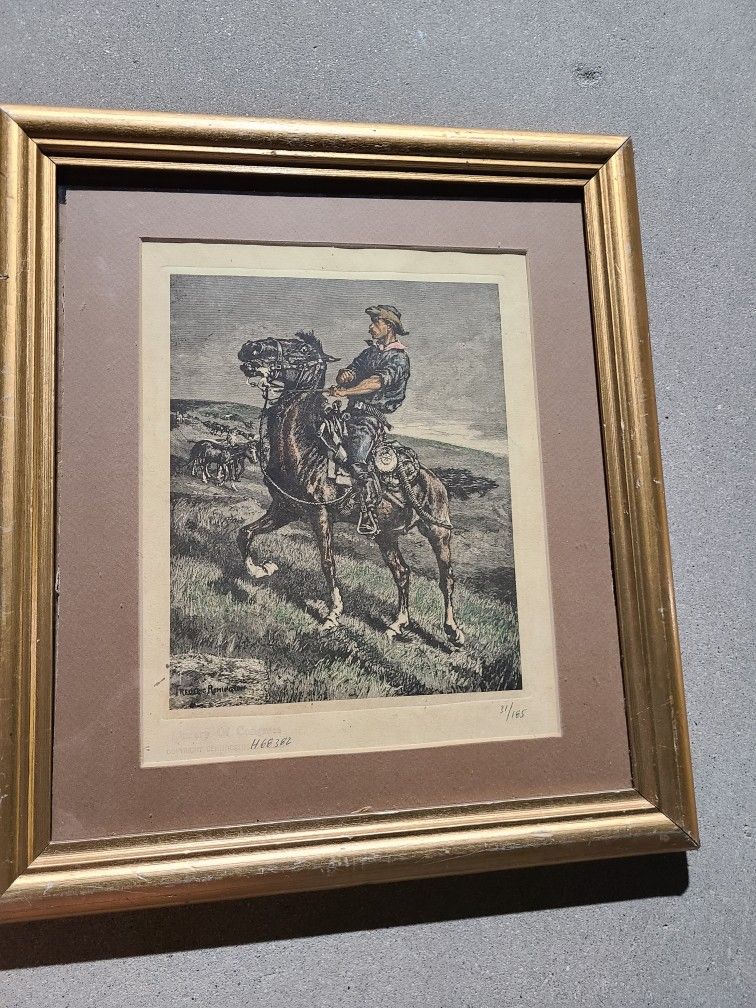Framed And Numbered Antique Print