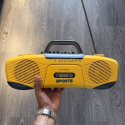 Vintage Sony Sports AM/FM Water Resistant Portable Radio – Yellow