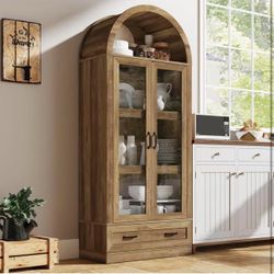 Tall Arched Kitchen Pantry Cabinet 