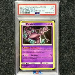 Pokemon - PSA 9 Mewtwo Holo #75 Unbroken Bonds 