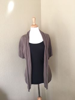 Brown short sleeve cardigan size xs