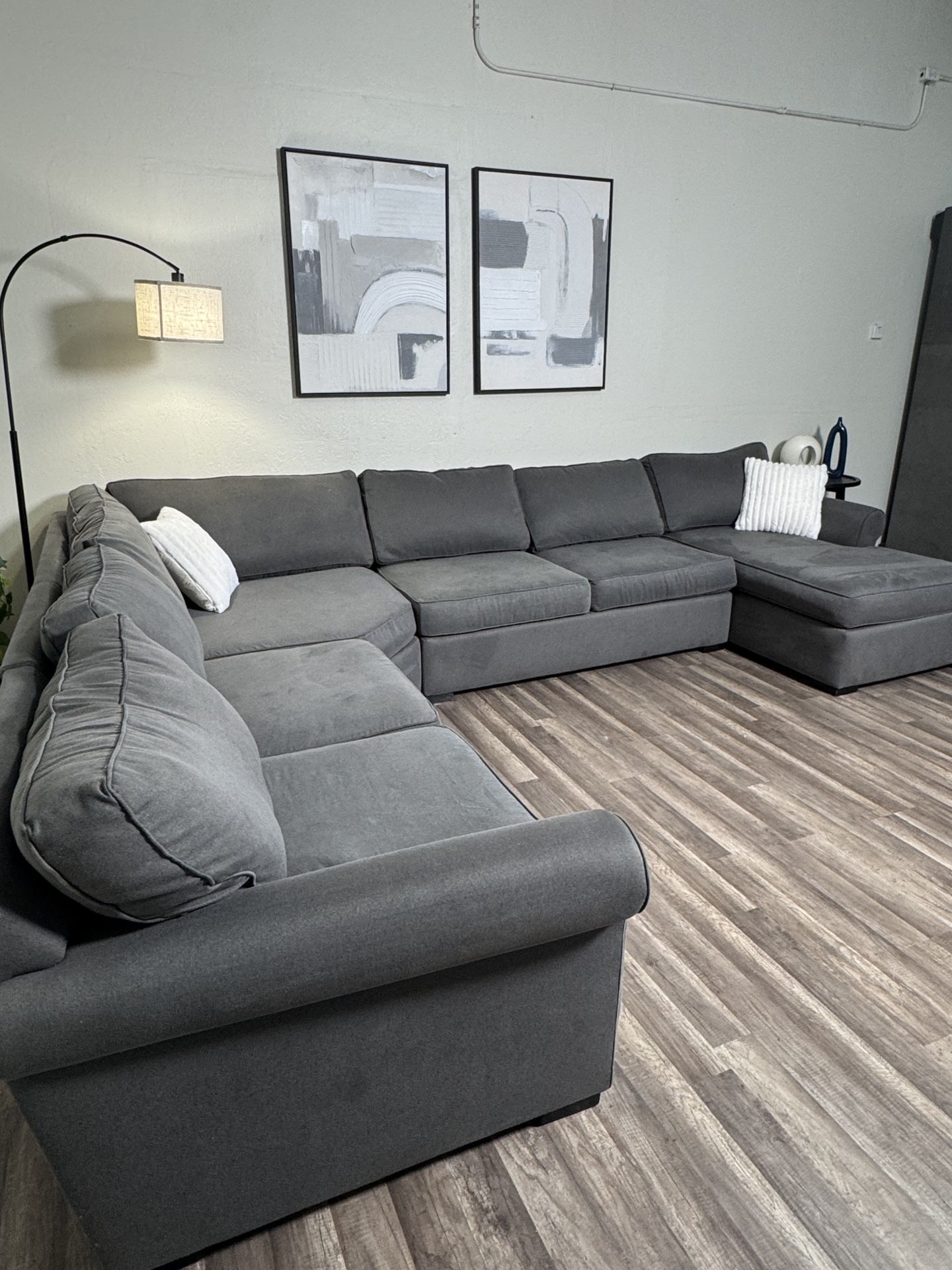 FREE DELIVERY Gray Modular U Shaped Sectional Couch Sofa Grey