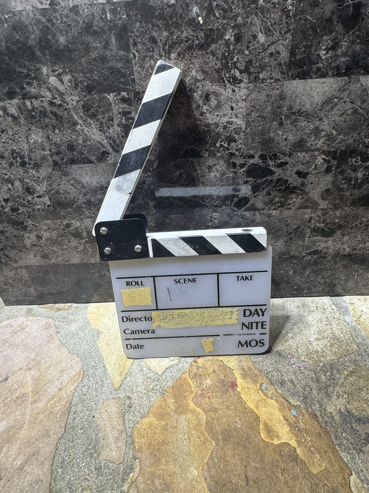 Movie Film Director's Clapboard  with White/Black Stick 