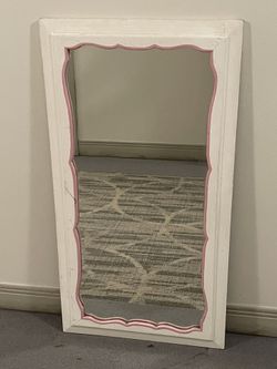 Large (38.5"H), Heavy (approx. 30 lbs), Wood-Framed WALL MIRROR - firm posted price.