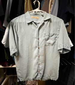 Tommy Bahama Men’s Silk Shirt - Light Blue Aqua - Mens M Fits S - $40