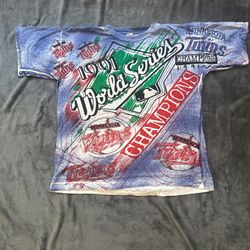 Vintage Minnesota Twins All Over Print World Series 1991 Champions T-shirt (XL)