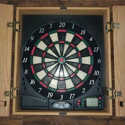 Halex Electronic Dartboard and Cabinet