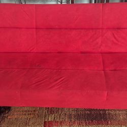 smoke pet free home red futon turns into bed