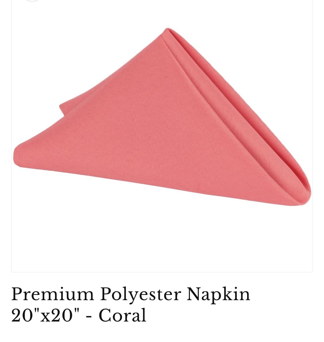 Linen Napkins, 150 Coral, Like New