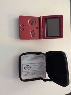 Nintendo Game Boy Advance SP (Flame Red) Bundle – Pristine Condition + Xevious Game, Vintage Case & Charger