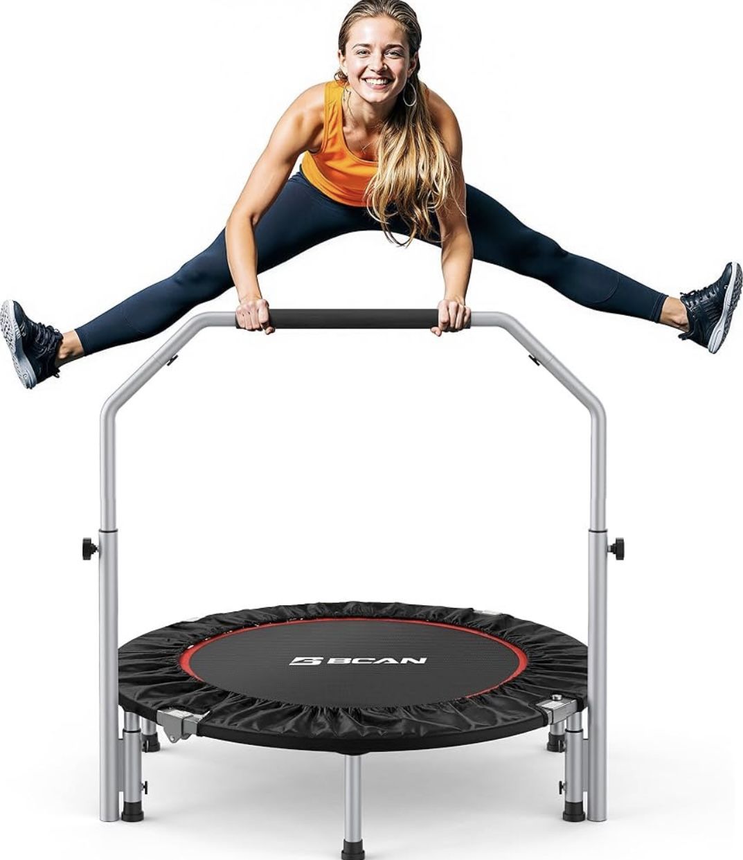 The BCAN 40/48" Foldable Mini Trampoline is a versatile fitness equipment
