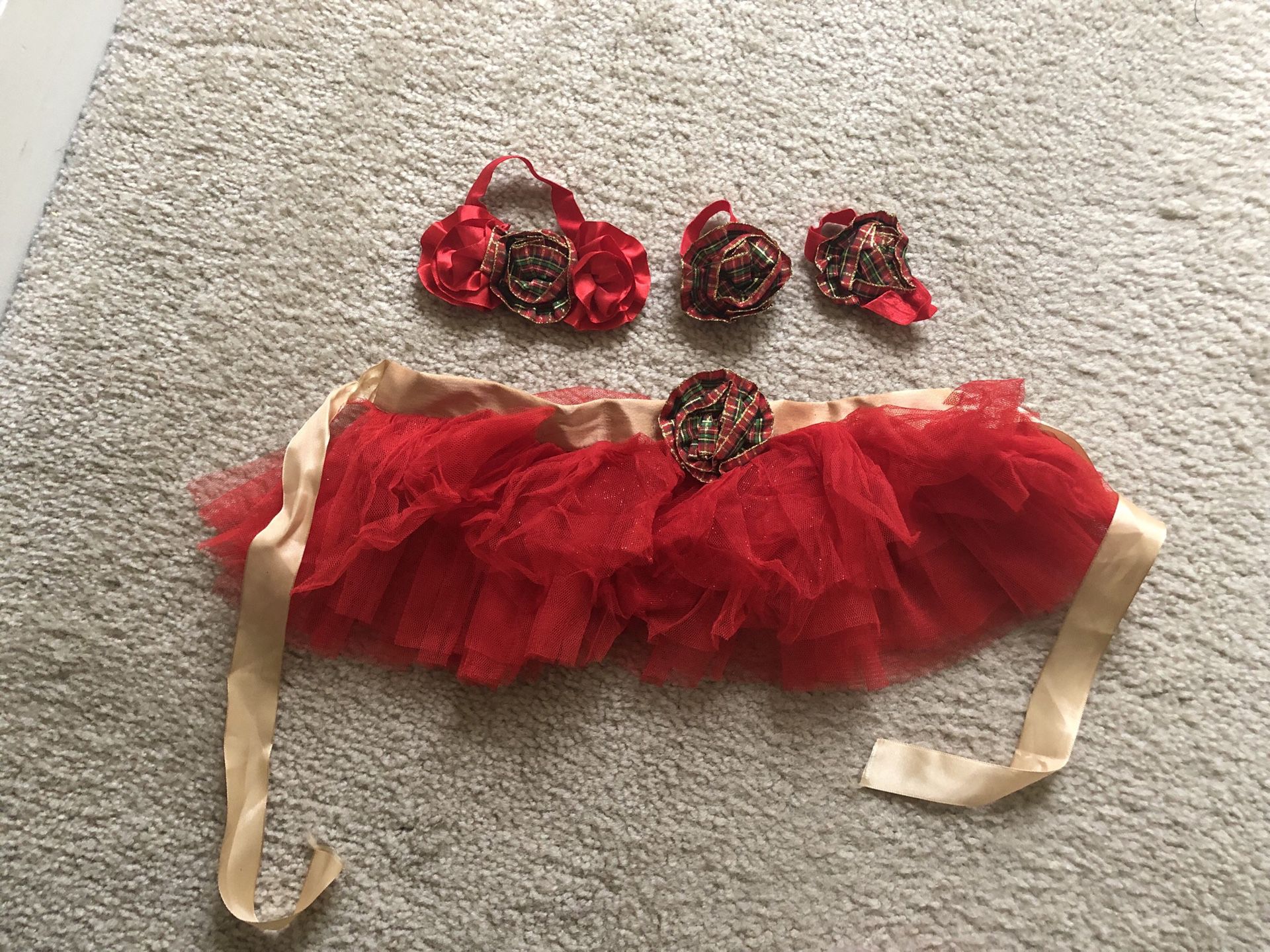 Baby tutu skirt with head and arm bands - size 9-12M