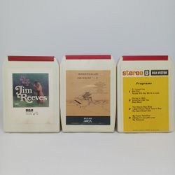 8-Track Cartridge Lot Of 3 Roger Williams, Sergio Franchi, Jim Reeves Tested