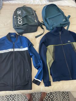 Lacoste backpacks and jackets