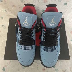 Jordan 4 Retro x Travis Scott Mid Cactus Jack Blue Sneaker 