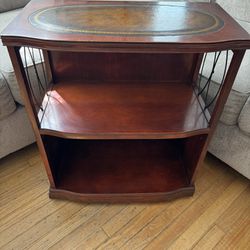 Vintage Mahogany Leather Top Shelf /Bookcase