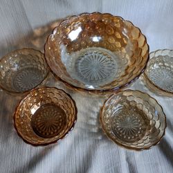 Vintage Anchor Hocking Bubble Glass Bowls Set