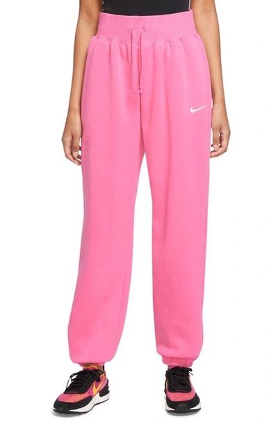 NEW Nike Womens Sportswear Phoenix Fleece Oversized High-Waist Jogger Pants Pink
