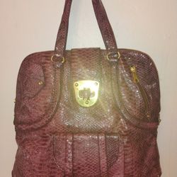 Urban Expressions Purple Snakeskin Tote Bag
