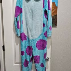 Disney Monsters Inc Adult. Sulley Kigurumi Sherpa Fleece Cosplay Costume One Piece Union Suit