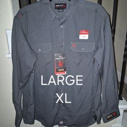 ARIAT FRC FEATHER LIGHT WEIGHT GLEN GUARD GREY BUTTON UP SHIRTS 