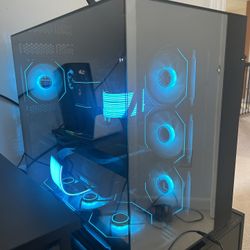 Gaming Pc With 4080 Super Ryzen 7 LCD Screen Aio Chrome Case 7 Fans And RGB 
