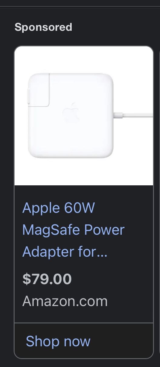 60w Mag Safe Apple Power Adapter
