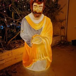 Joseph light up yard decoration nativity Christmas vintage