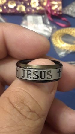 Huge sale brand new stainless steel Jesus ring for men size 10