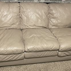 Leather Pillow Top Couch 
