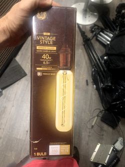 GE 40w Vintage Light Bulb Amber Glass