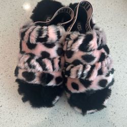 Ugg Pink Black Leopard Slippers Brand New