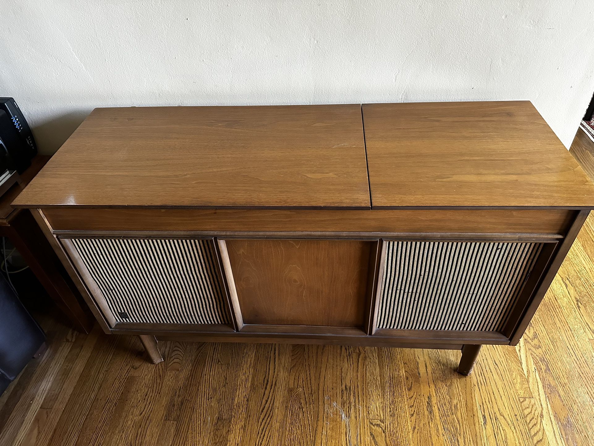 1960s GE record player cabinet SP30 45" x 16.25" x 27"