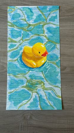 Rubber Duck Original Color Pencil Drawing
