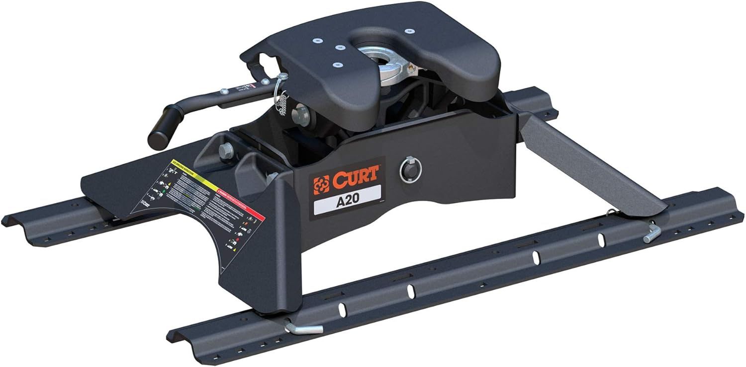 CURT 16141 A20 5th Wheel Hitch with Base Rails, 20,000 lbs