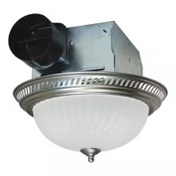 Air King Decorative Nickel 70 CFM Ceiling Bathroom Exhaust Fan with Light 