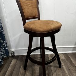Barstools - Wooden Swivel With Padded Backs