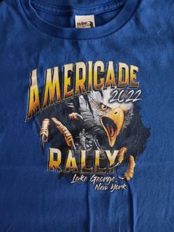 3/$10 🌟 Americade Motorcycle Rally 2022 Lake George NY Kids Eagle T-shirt Small