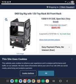 Skb 12u gig right audio rack case