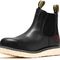 ROCKROOSTER Capitola - Anti-fatigue Comfortable Coolmax Lining Goodyear Welt Soft Toe Leather Work boots for men SAP101BK SAP102BR