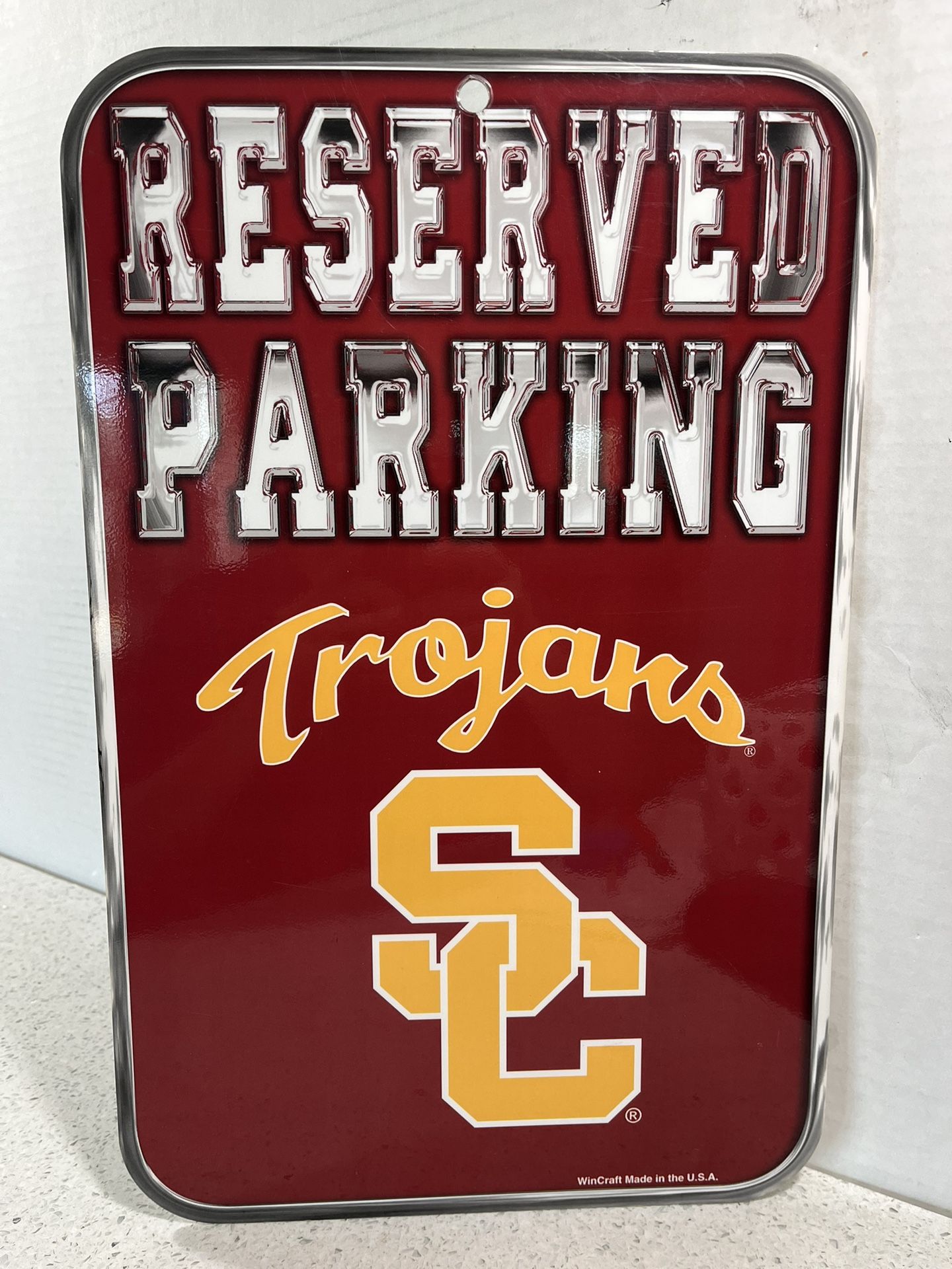 USC Trojans Parking Sign Plastic 16x11