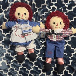 Classic Original Raggedy Ann And Andy Dolls +Tags!!!