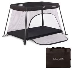 Dream On Me Travel Light Playard with Mesh Zipper Door in Black