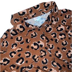 LuLaRoe Long Sleeve Women's Button Up Top Leopard Animal Print Size XL