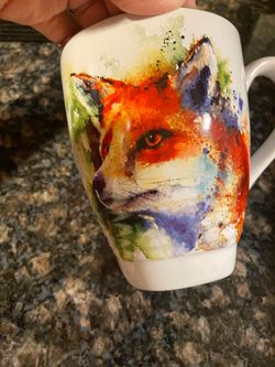 Watercolor Fox Ceramic Coffee Mug