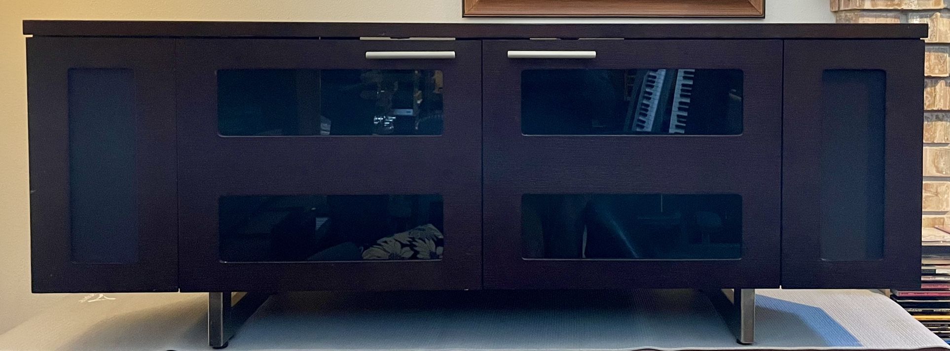 Solid word media storage cabinet