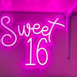 pink sweet 16 neon sign 