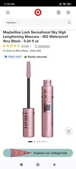New Maybelline Lash Sensational Sky High Lengthening Mascara - 802 Waterproof Very Black - 0.24 floz