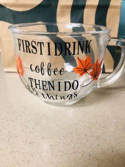$10 glass coffee cup customize how you want